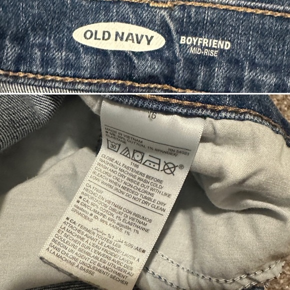 Old Navy Boyfriend Mid Rise Straight Leg Blue Jeans Women’s Plus Size 16 Denim - Picture 13 of 13